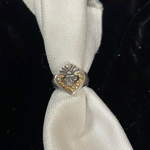 Nancy & David Fleur De Lis Heart Ring